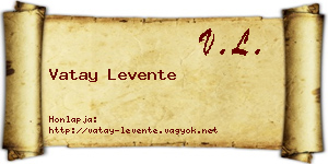 Vatay Levente névjegykártya